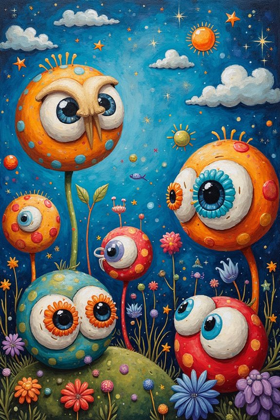 playful vibrant cartoon eyes