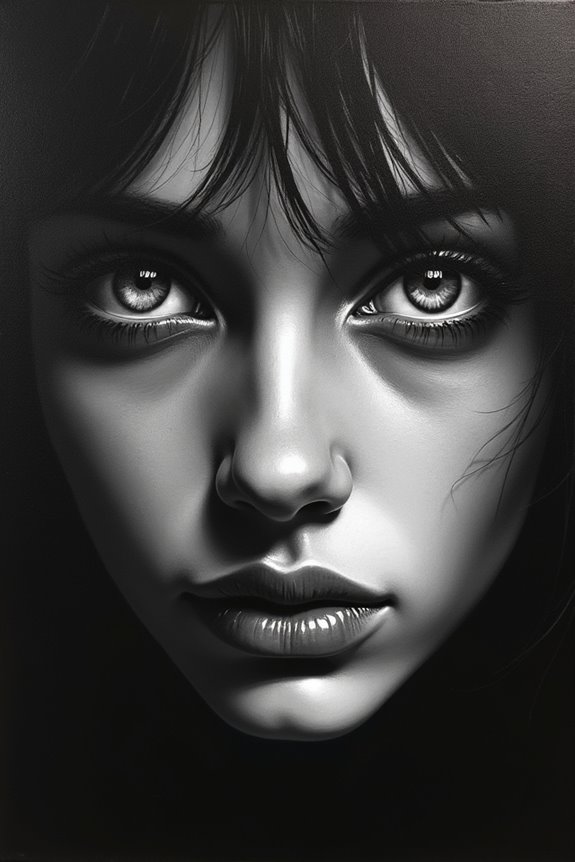 realistic black and white portrait