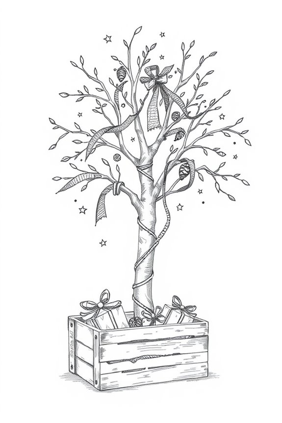 rustic burlap tree decor