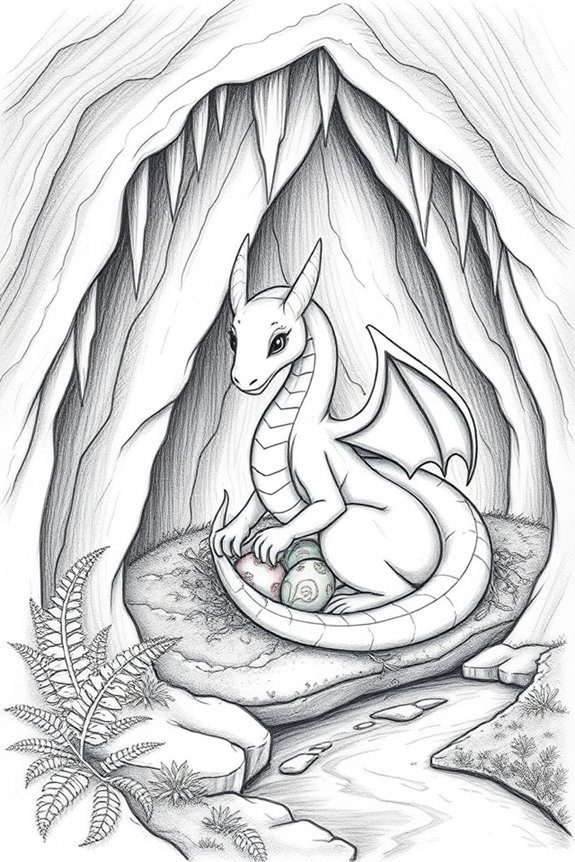 serene dragon in grotto