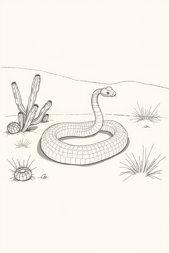 sleek snake contrasts rugged landscape