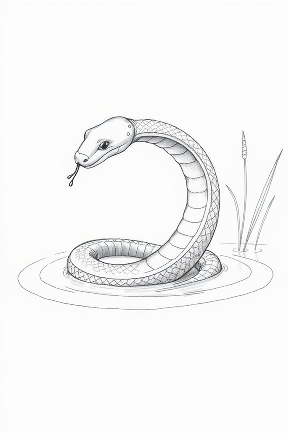 snake rising from water