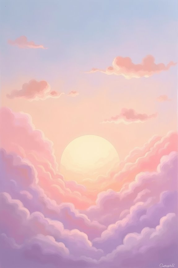 soft pastel sunset painting