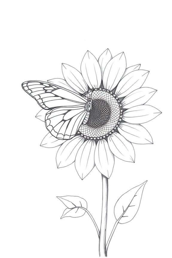 sunflower and butterfly harmony