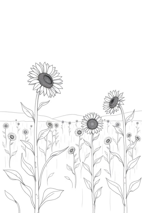sunflower field sketching inspiration