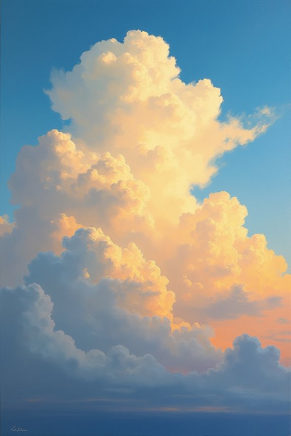 textured layered sky painting