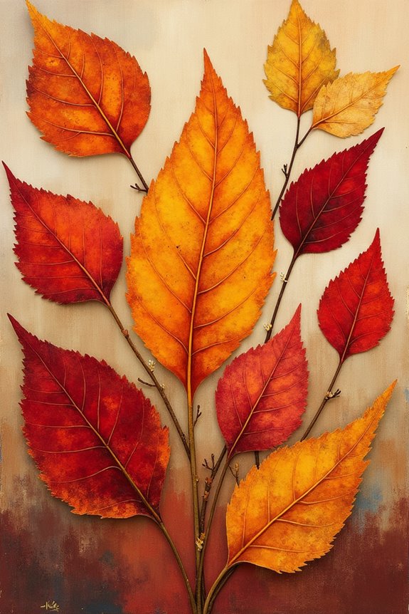 textured leaf art creation