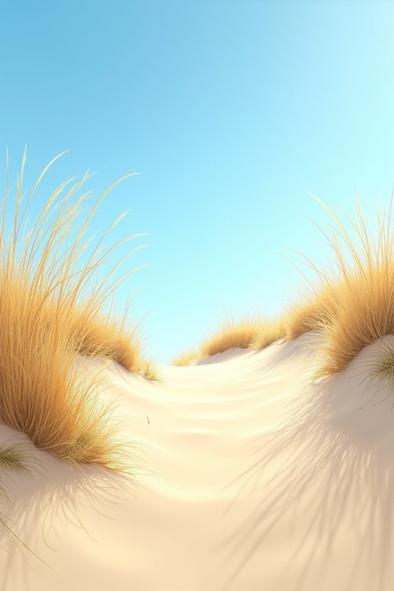 tranquil beach dune scene