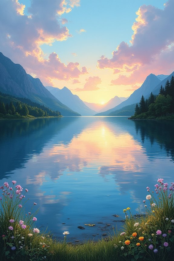 tranquil lakeside reflections captured