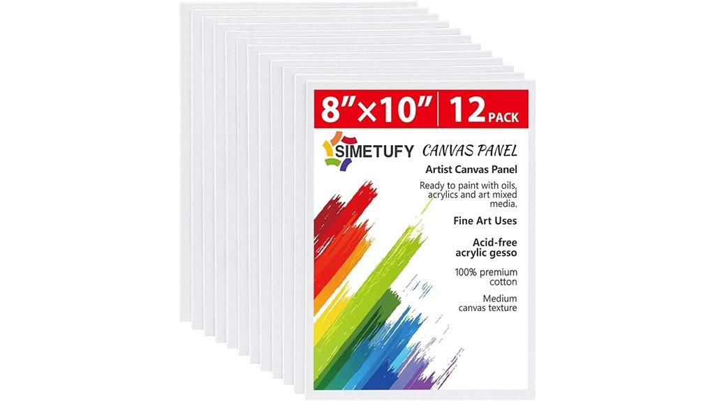 twelve 8x10 painting canvases