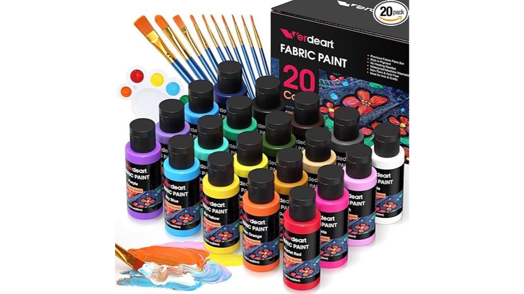 twenty color fabric paint