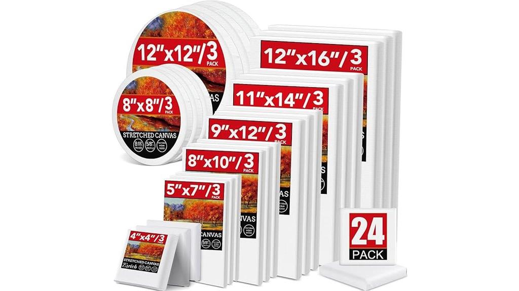 variety of painting canvases