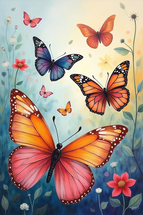 vibrant 3d butterfly decor