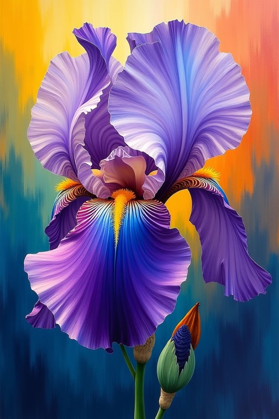 vibrant abstract iris painting
