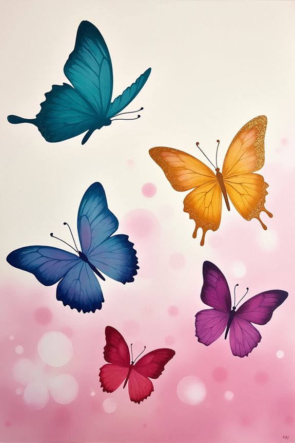 vibrant acrylic butterfly art