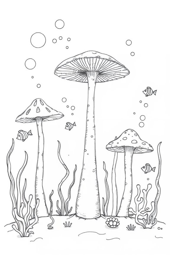 vibrant bioluminescent mushroom wonderland