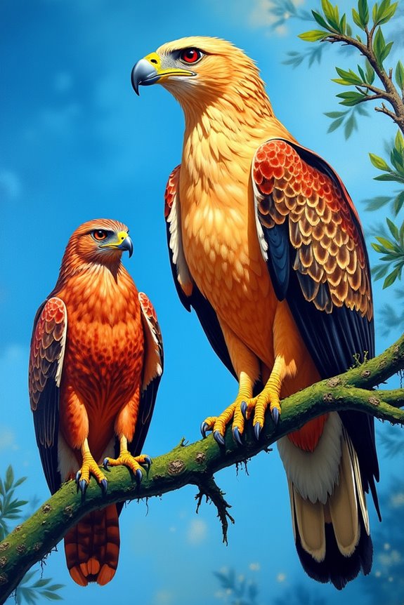 vibrant birds of prey