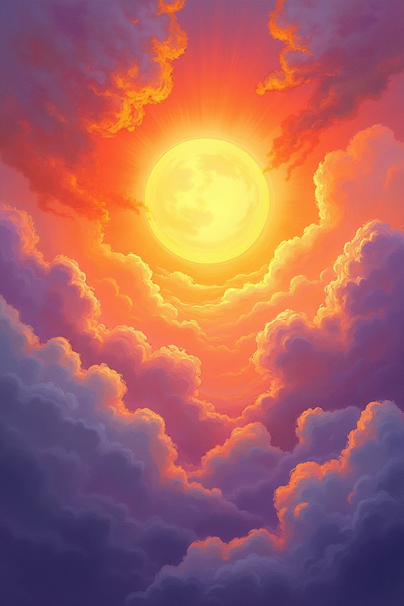 vibrant blazing fireball sun