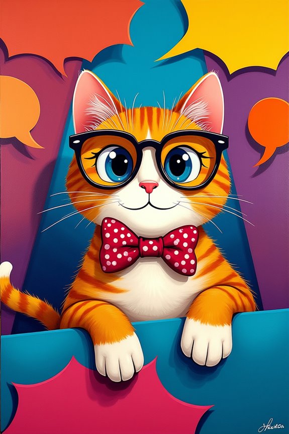 vibrant cat art designs