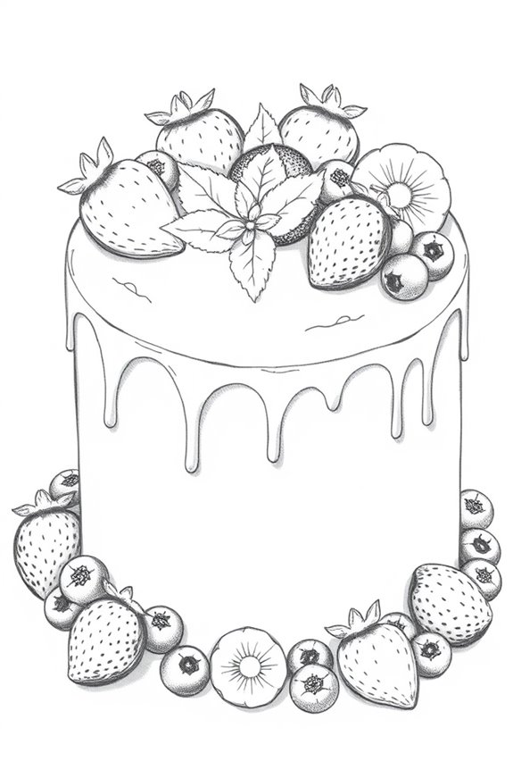 vibrant fruit cake decoration