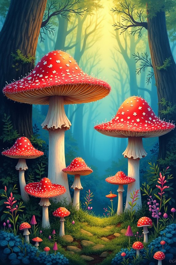 vibrant fungi in nature