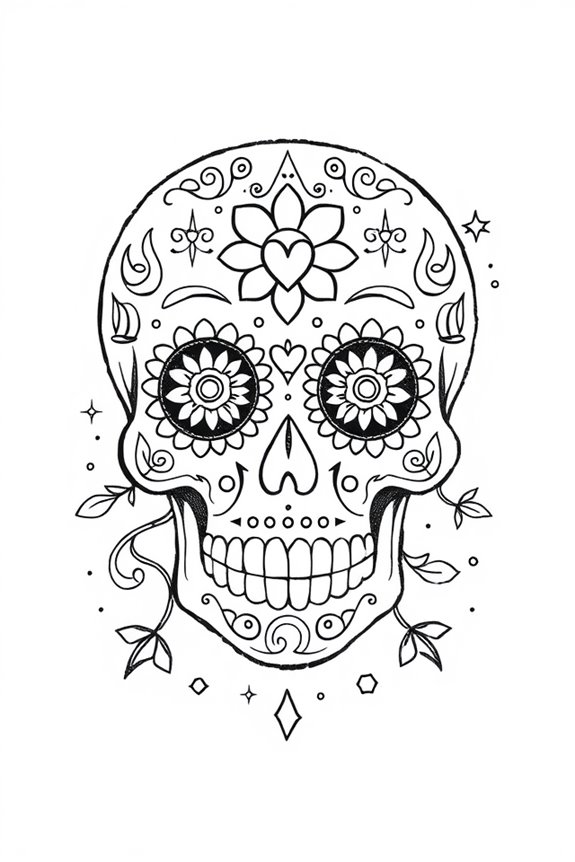 vibrant intricate sugar skulls