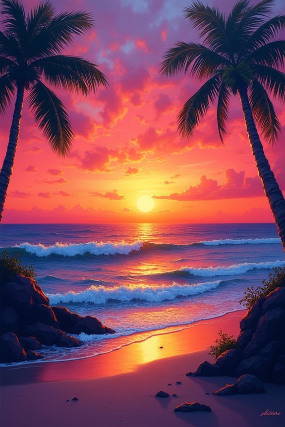 vibrant ocean sunset palette