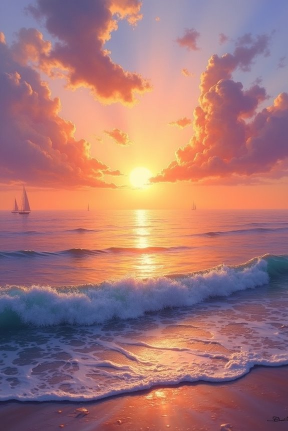 vibrant sunrise ocean colors