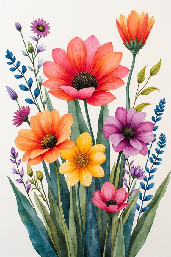 vibrant textured floral compositions