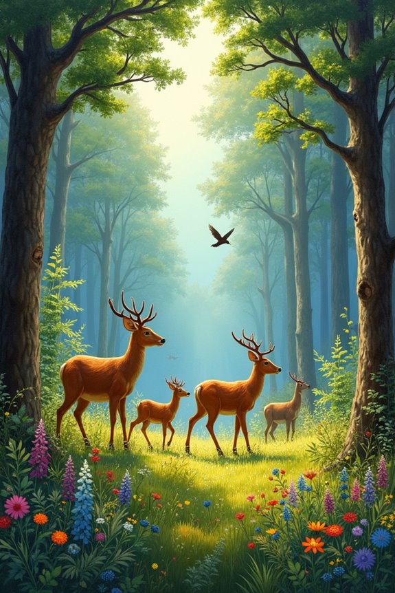 vibrant wildlife in forests