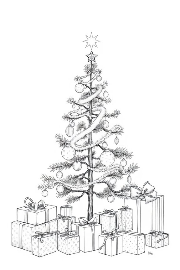 vintage tree with gifts