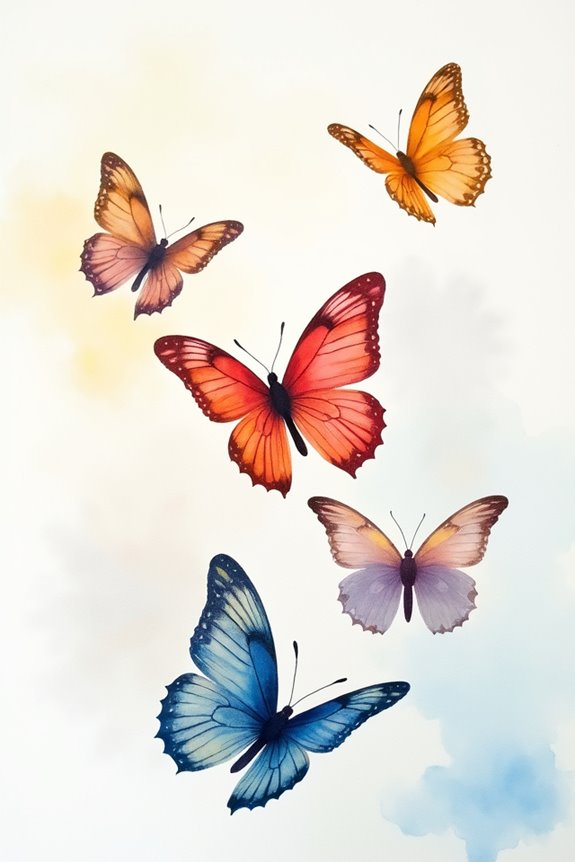 watercolor butterfly art creation