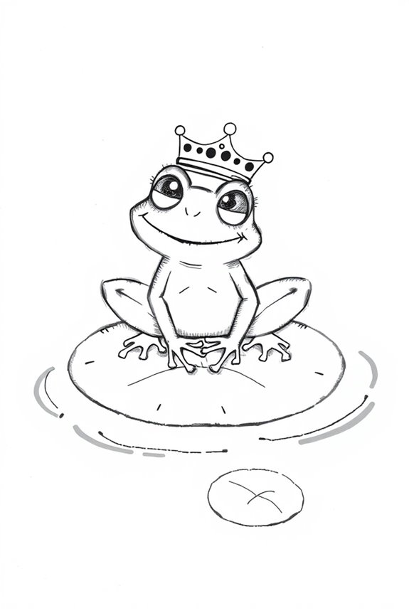 whimsical crowned frog scene