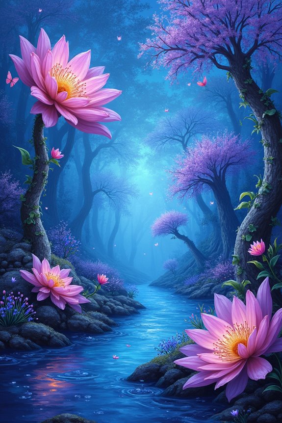 whimsical fantasy flower landscapes