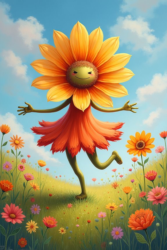 whimsical floral character creation