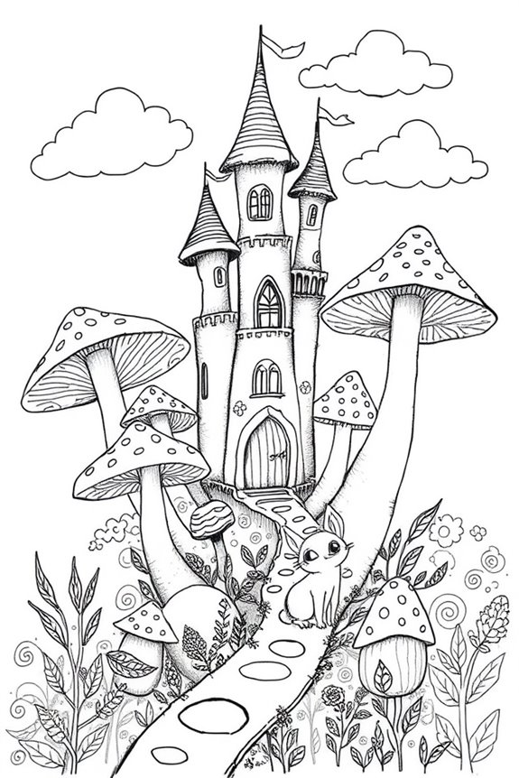 whimsical mushroom castle enchantment