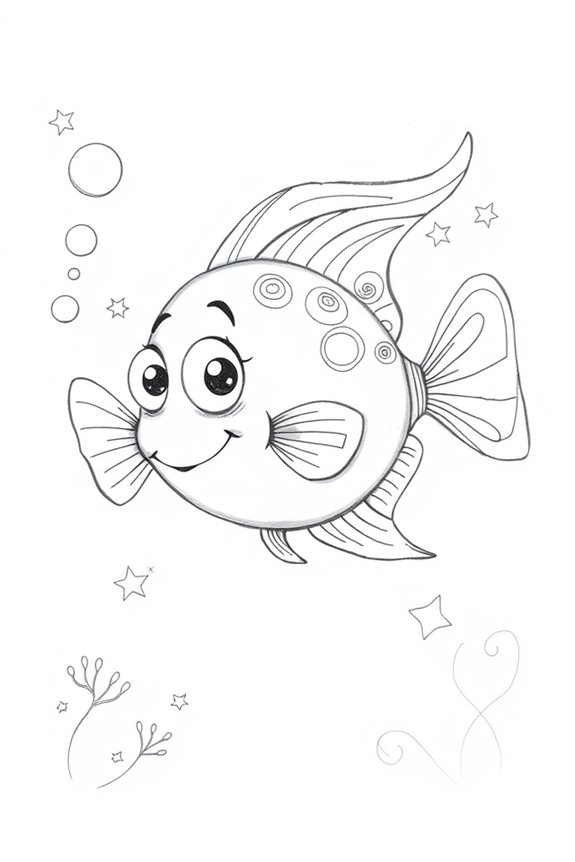 whimsical underwater angelfish artwork