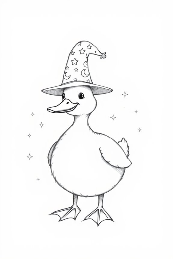 whimsical wizard duck scene